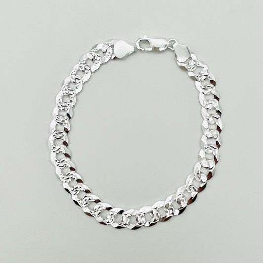 S1623 Curb Link Pave Bracelet 6.1mm. x 8"