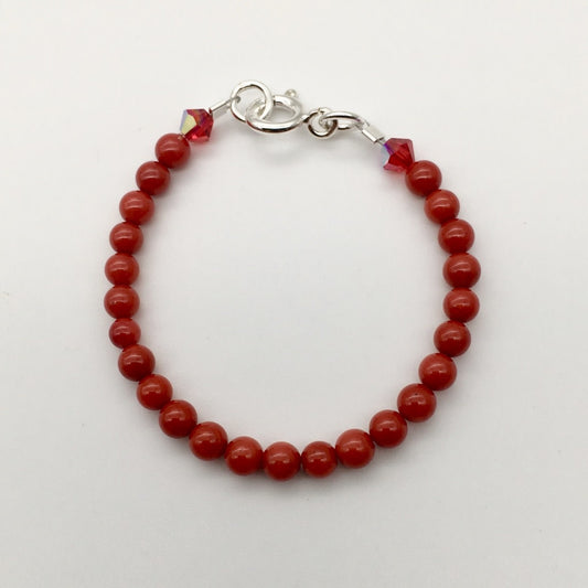 CH859BL Dyed  Red Bamboo Coral Bracelet 4"