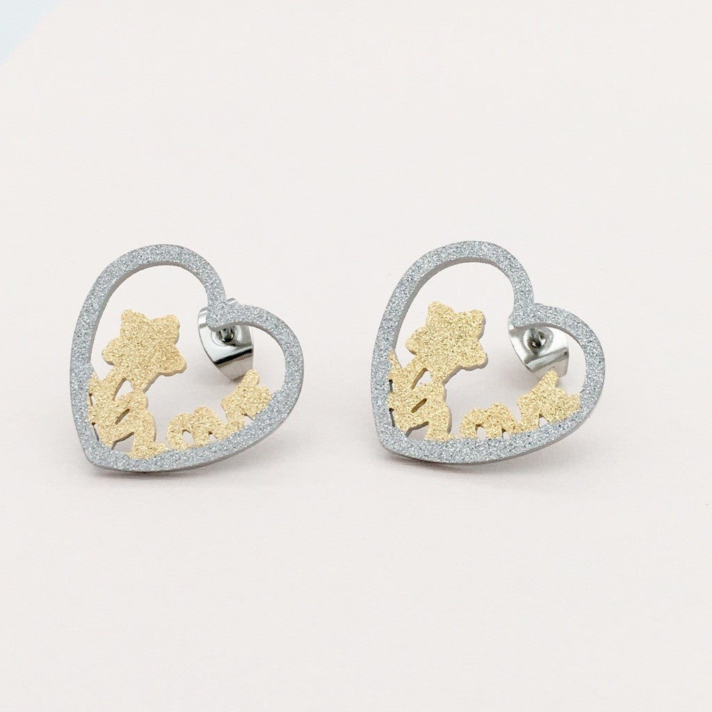 SS1359 Heart Earrings Gold Plated Final Sale