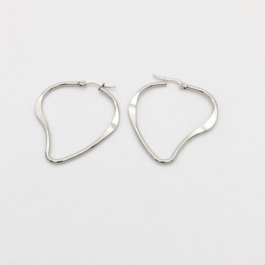 SS1389 38X42mm. Heart Hoop Earrings