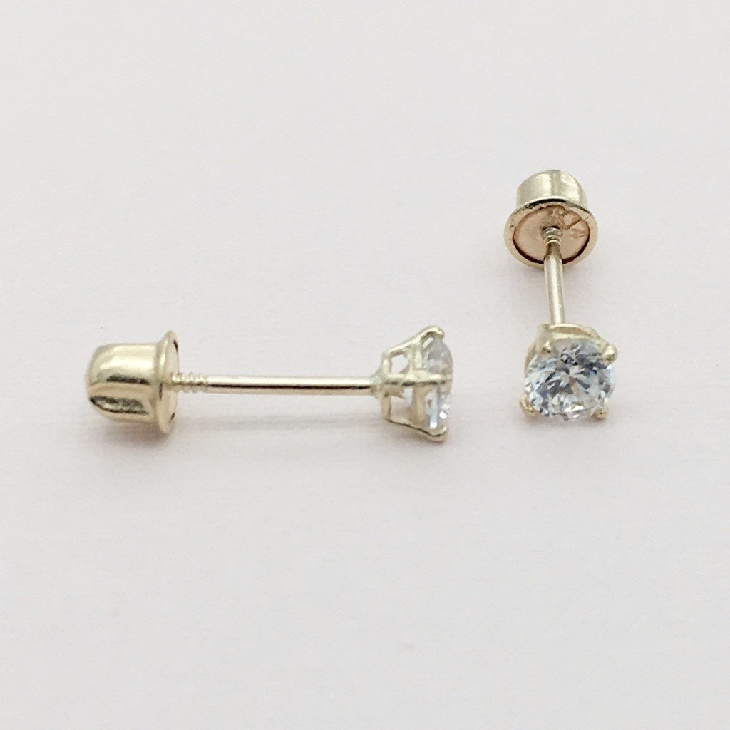 G06ER 3mm 14K Gold Post Earrings