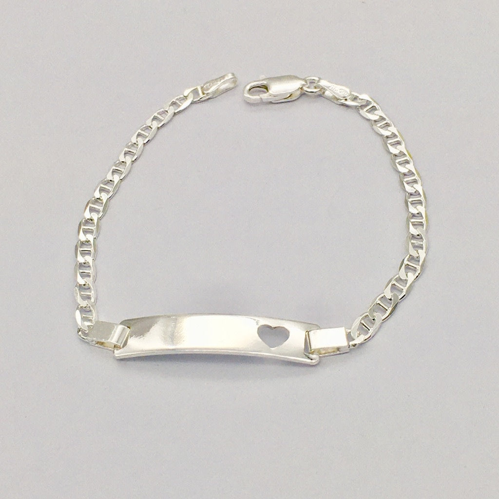 CH-895 6mm. X 5" ID Bracelet with Heart