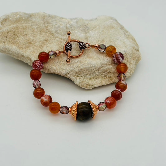 CO12 Fire Agate Bracelet 7"