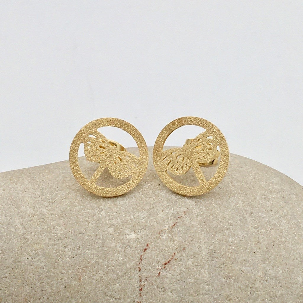 SS1408 Gold Plated Dragonfly Earrings