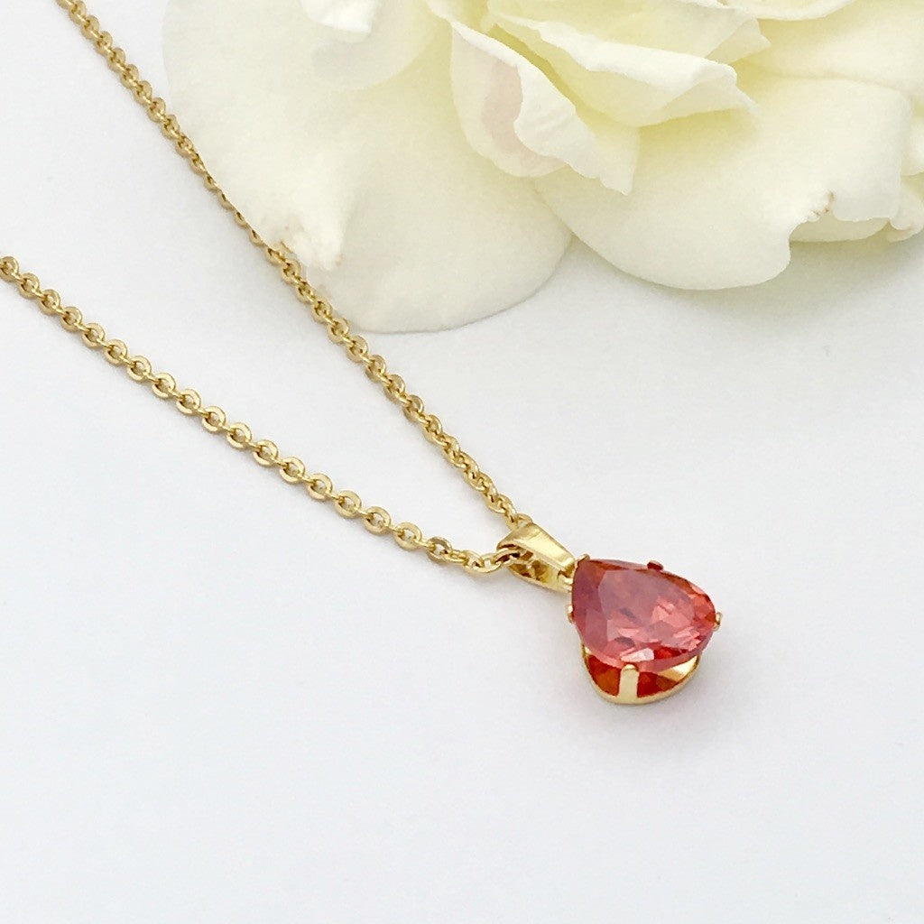 SS1282 19" Red Drop Necklace