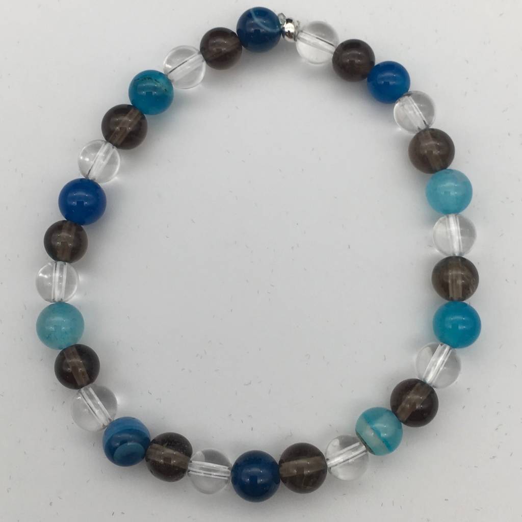 ST1009BL Blue Agate Bracelet  7"