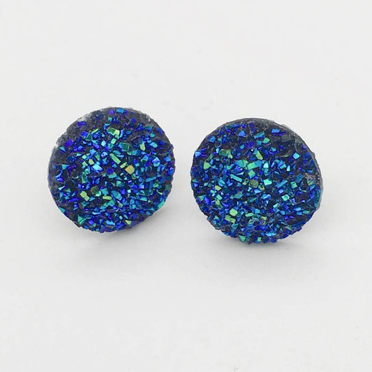 SS1014ER 12mm Stud Earrings Blue