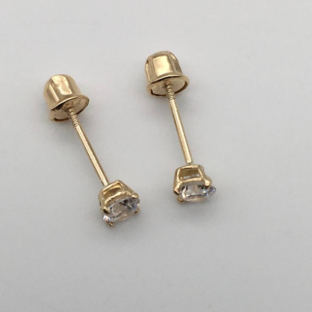 G06ER  14K Gold 2mm Post Earrings