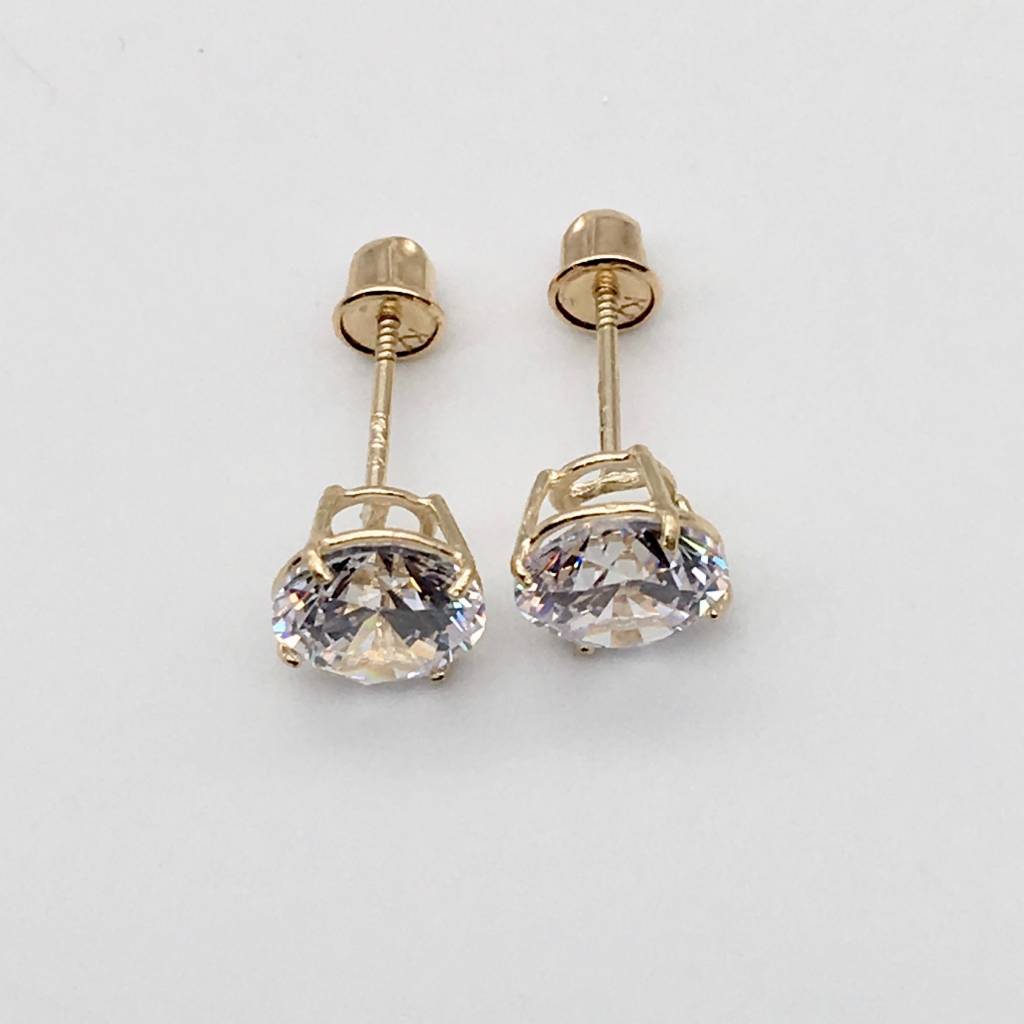 G06ER 14K Gold 5mm Square Post Earrings