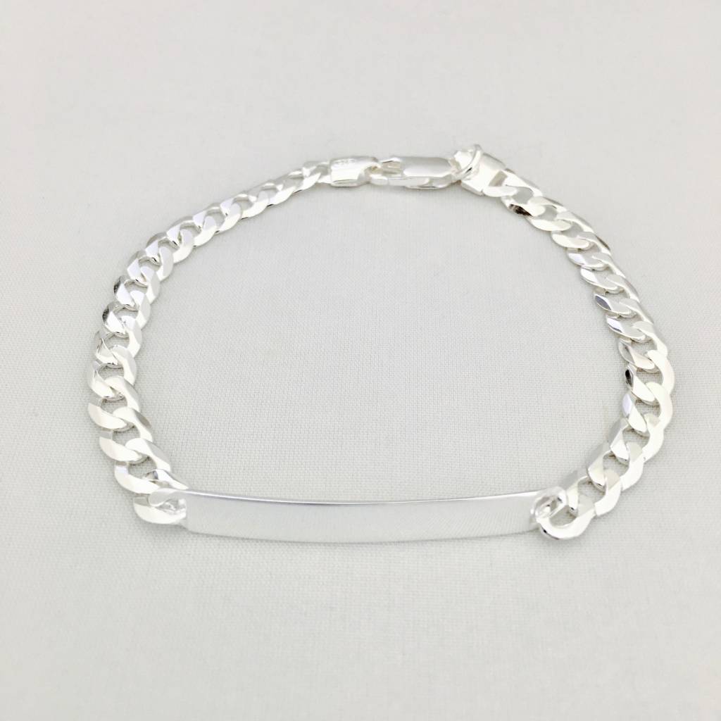 S1084BL Curb ID Bracelet 5mm.x8"