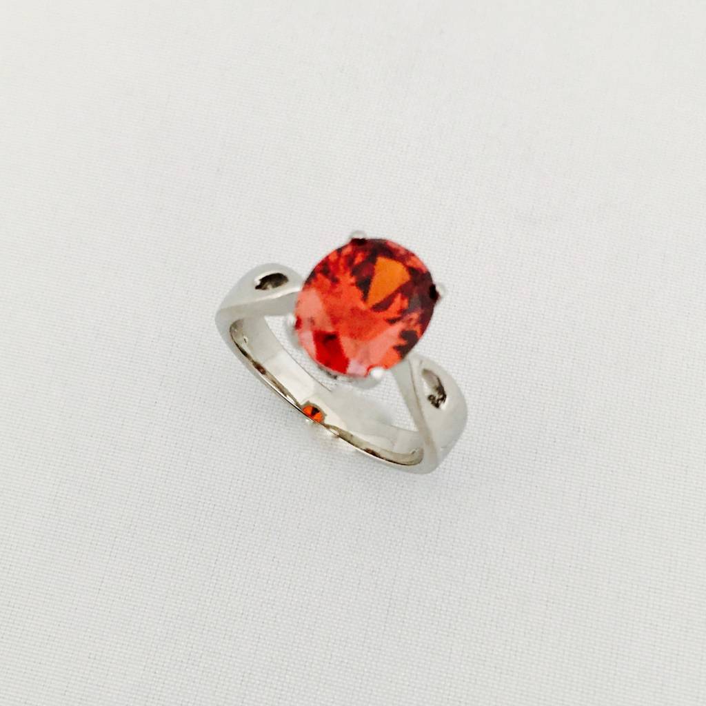 SS877R Oval Zirconia  Ring