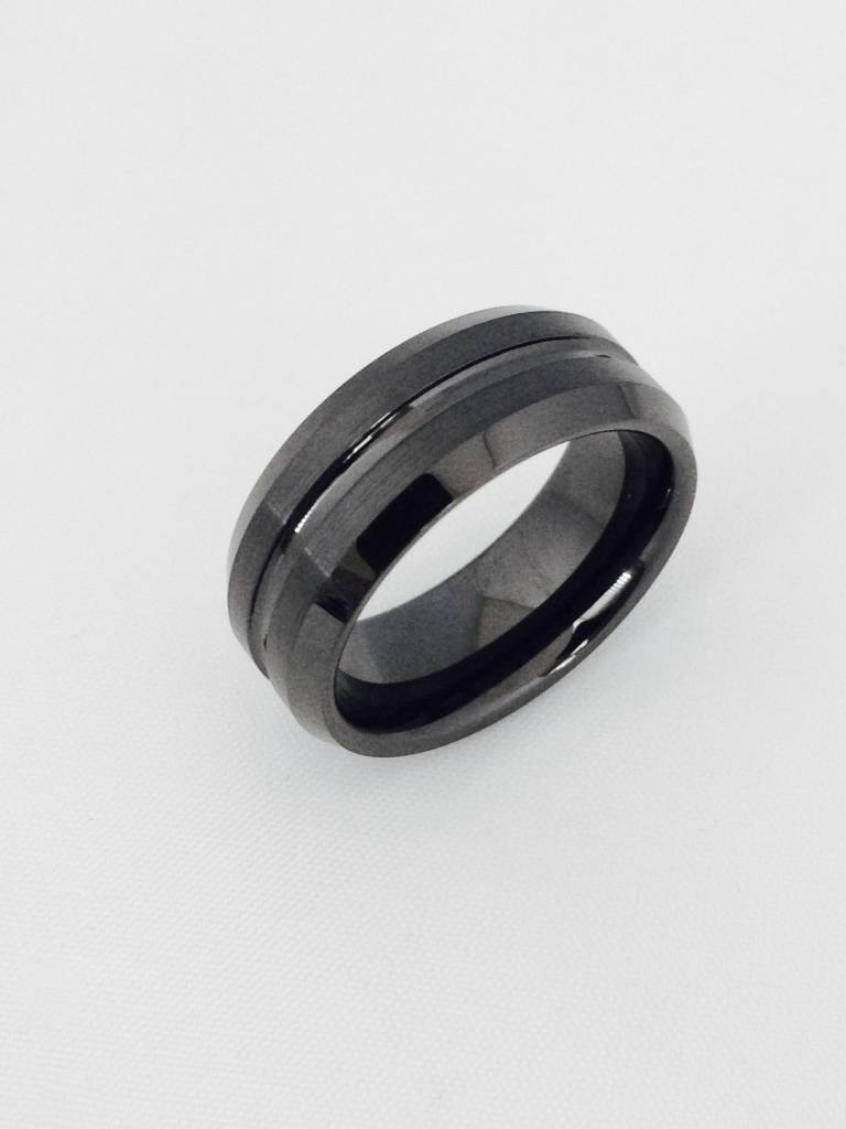 T768R Black Plated Tungsten Ring