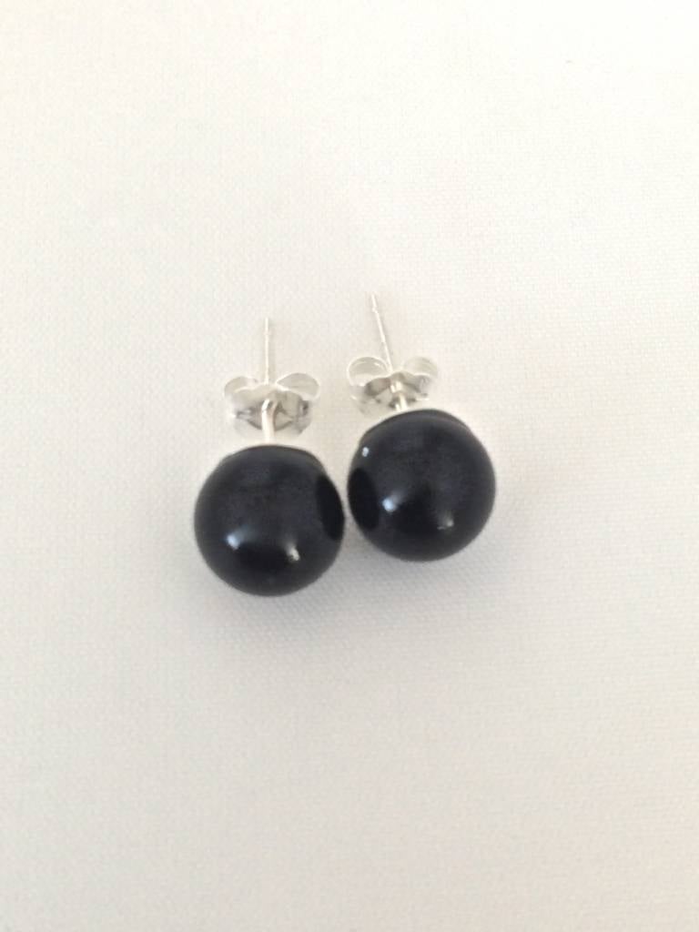 ST-1116 Earrings  8mm. Onyx