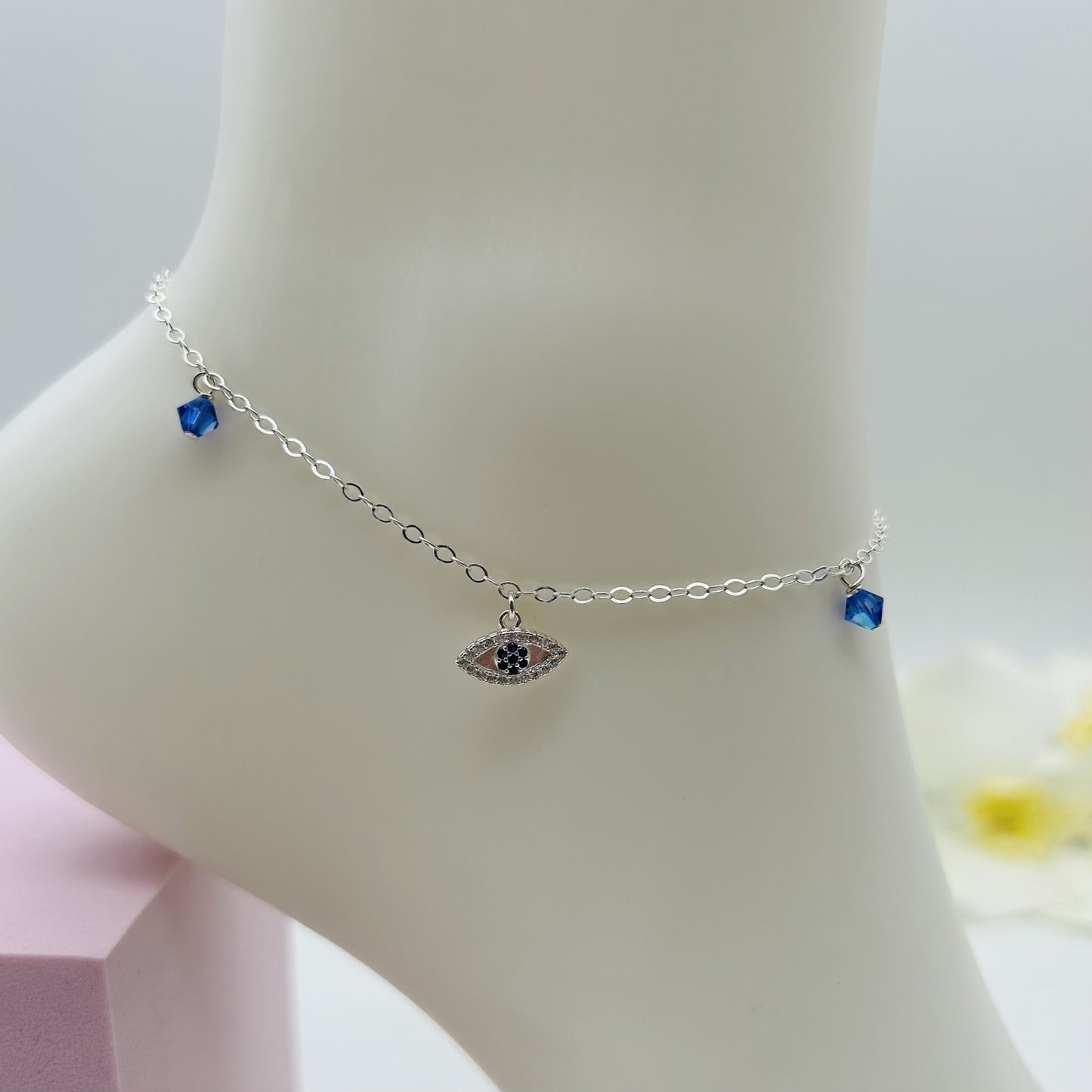 C1390 Hamsa Anklet  9"