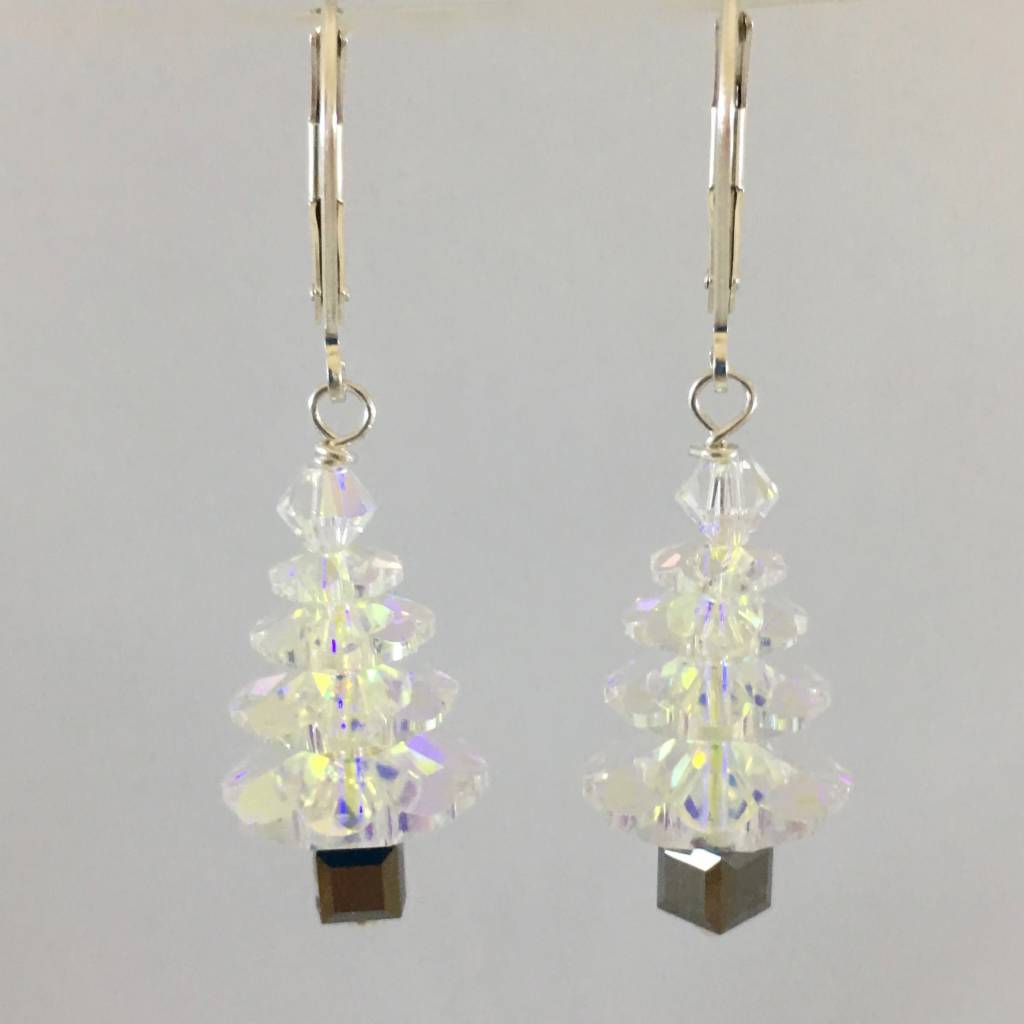 C1105ER Christmas Clear Earrings