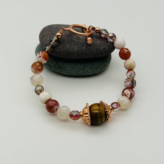 CO12 Fire Agate Bracelet 7.5"