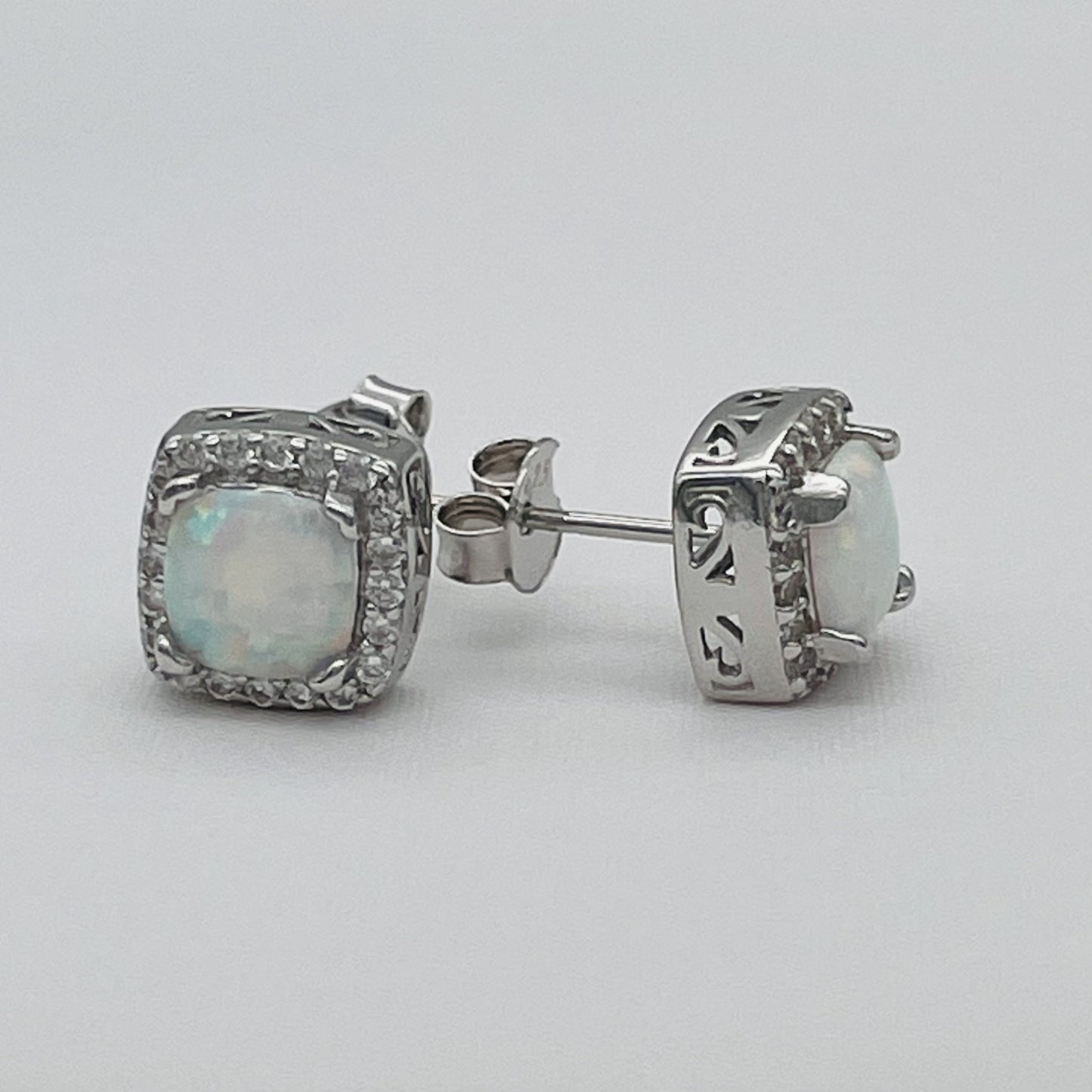 ST1739  8mm Opal Earrings