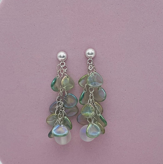 C1326 Earrings  Green  AB