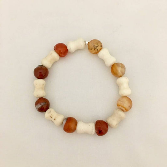 ST1281 7" Agate & Magnesite Bracelet