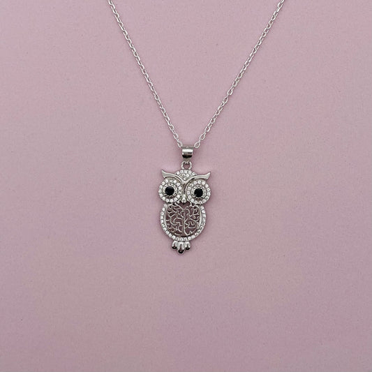 Z-940  Necklace owl 18" long