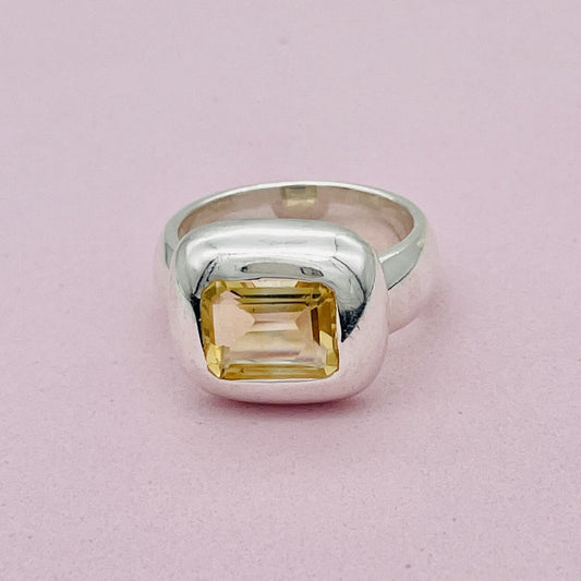 ST1726 Lemon Quartz Ring # 6