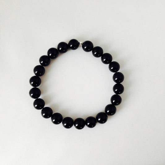 ST1152BL Black Onyx Bracelet 8mmx7"