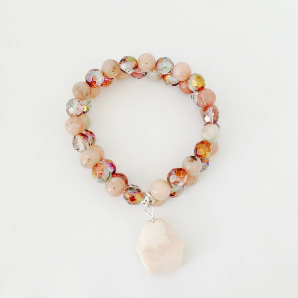 ST-1153  Lepidolite / Opal  Bracelet