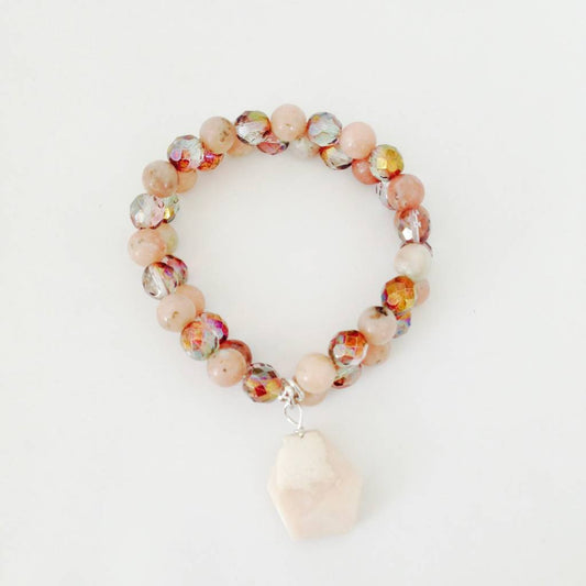 ST-1153  Lepidolite / Opal  Bracelet