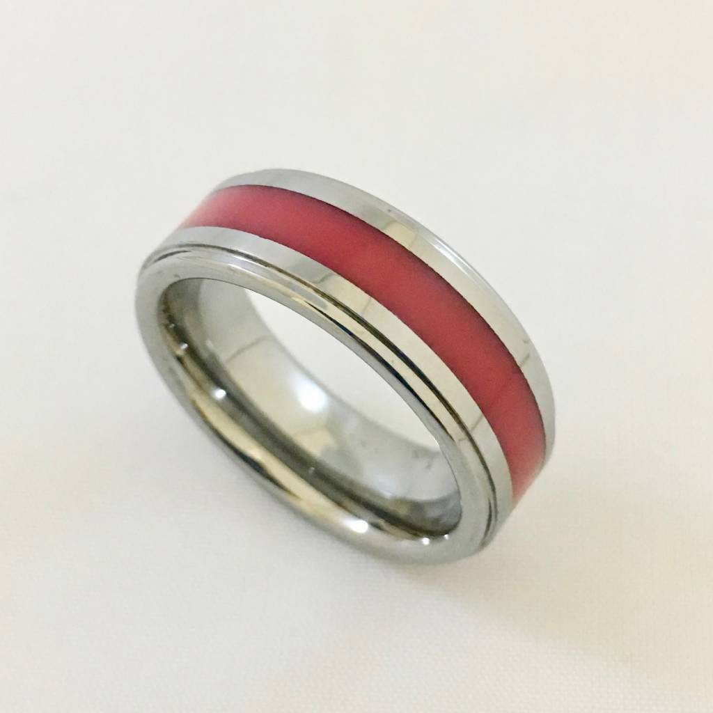 T793R Red Tungsten Ring