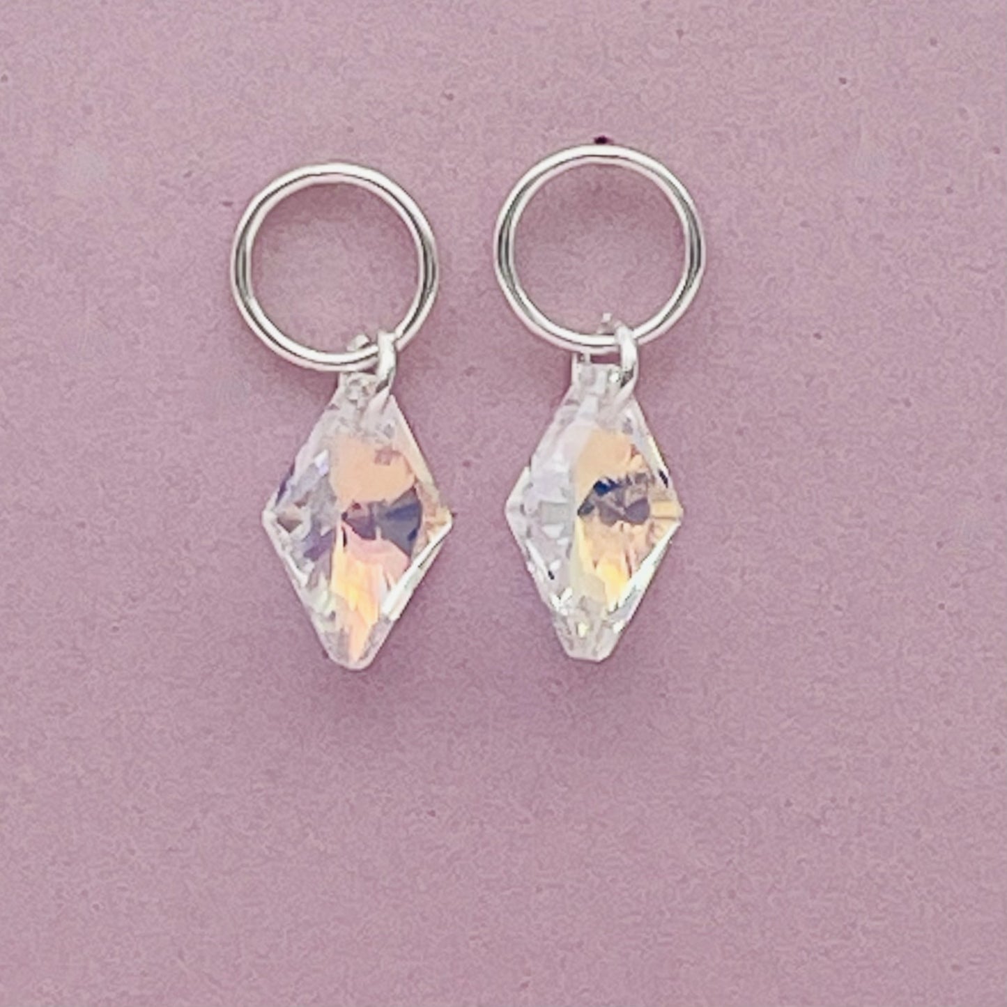 C1332 Clear Rhombus Earrings