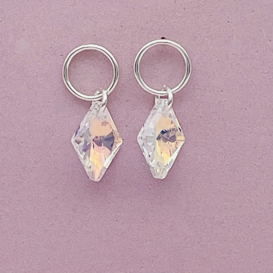 C1332 Clear Rhombus Earrings