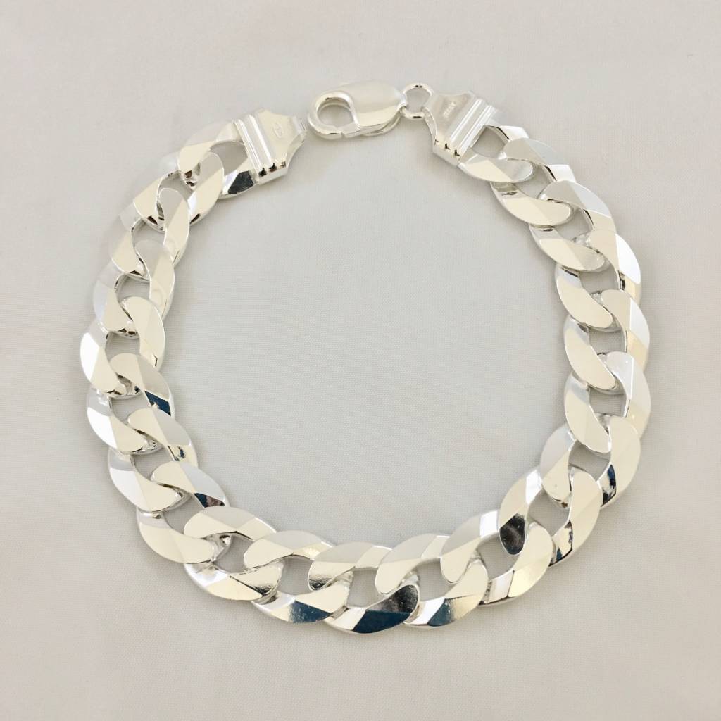 S1240BL 13mm. 10" Curb Link Bracelet  Super Flat