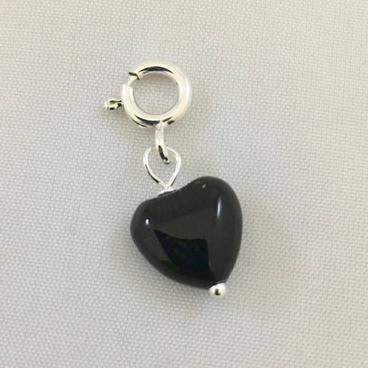 ST1288 Onyx Heart Charm