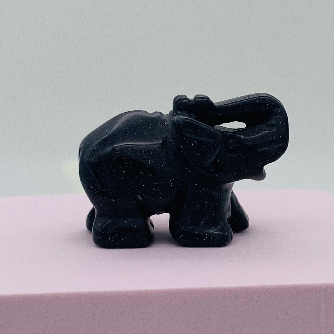 ST1518  Blue Goldstone  Elephant 1.5"