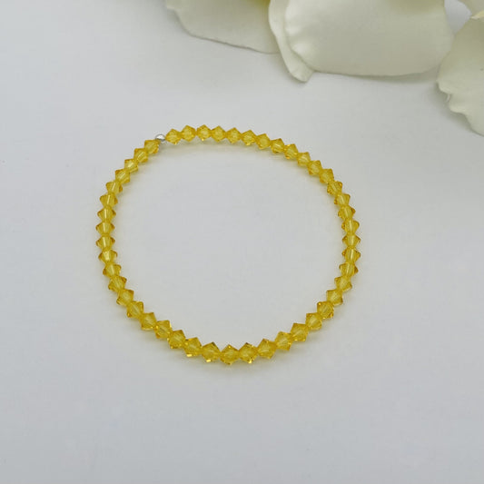 C1340 Austria Crystals Bracelet 6.5" Yellow