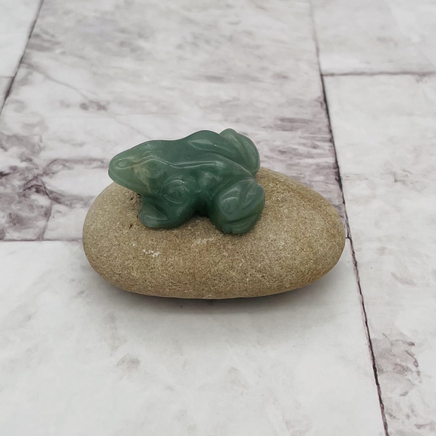 ST1787 Green Aventurine Frog  45mm.X30mm.