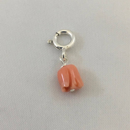 ST1303 Pink Dyed bamboo Coral Charm