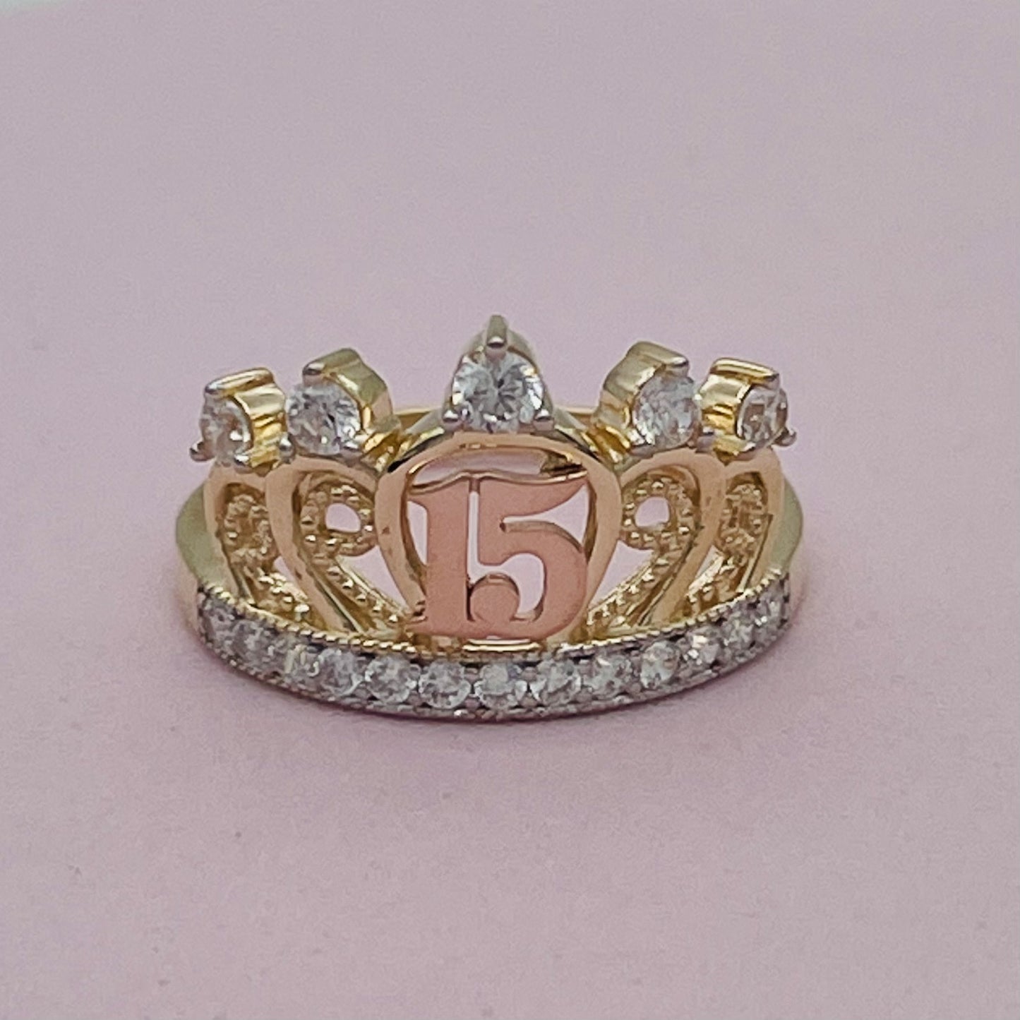 G-194  14K Gold quinceañera  Ring #7