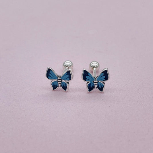 S1697 Blue Butterfly Earrings