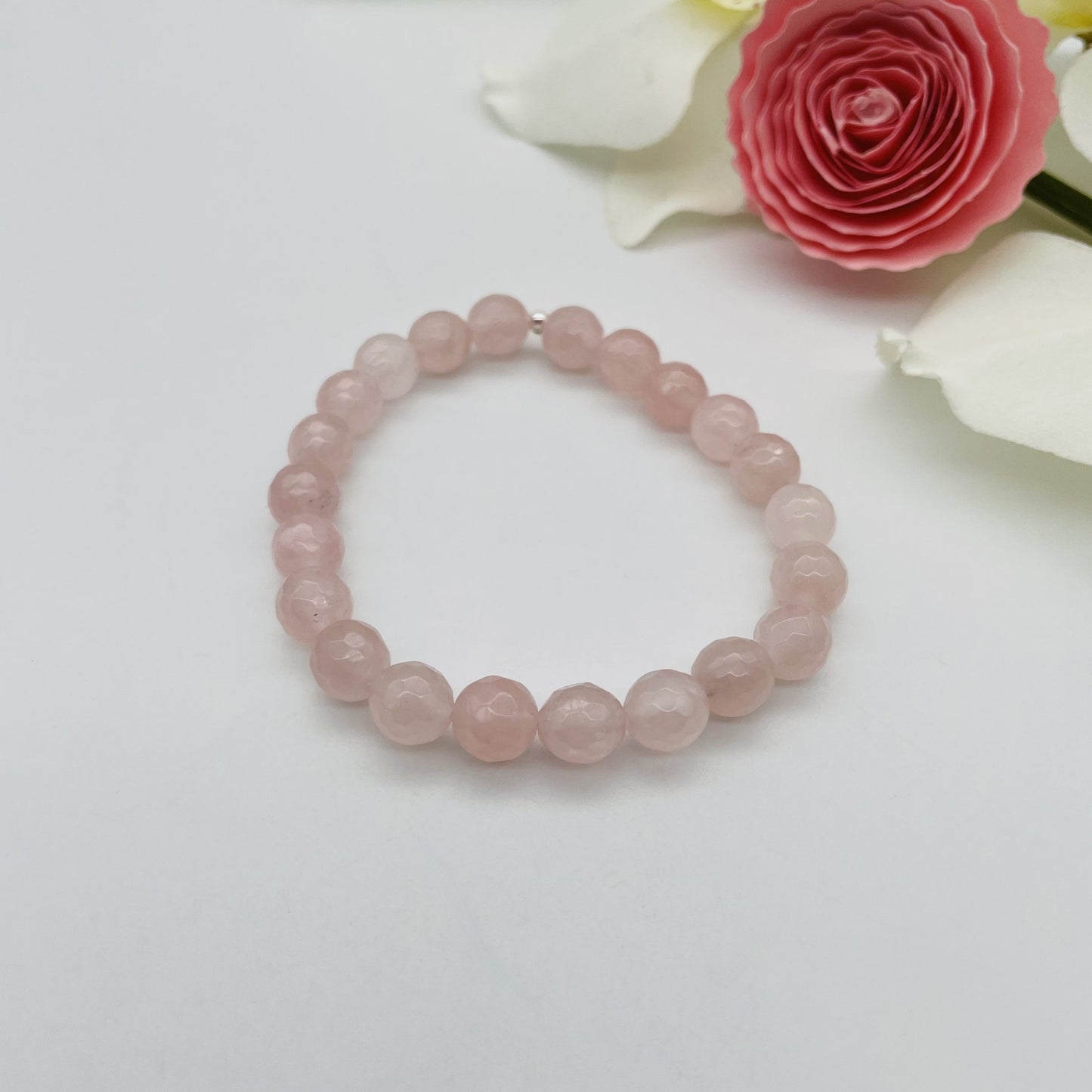 ST1033BL  Rose Quartz Bracelet 7"