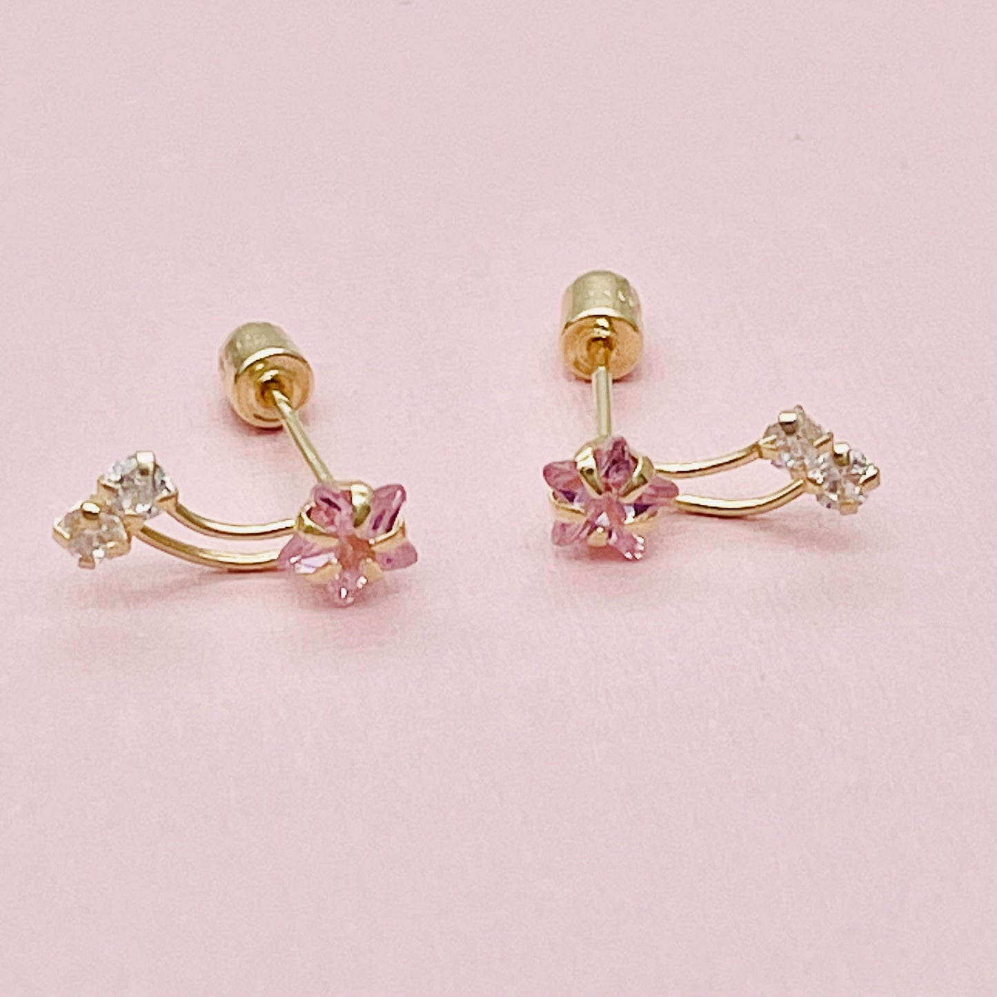 G222 Pink Comet Earrings