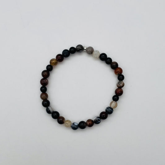 ST996BL Agate Bracelet 6mm.X7"