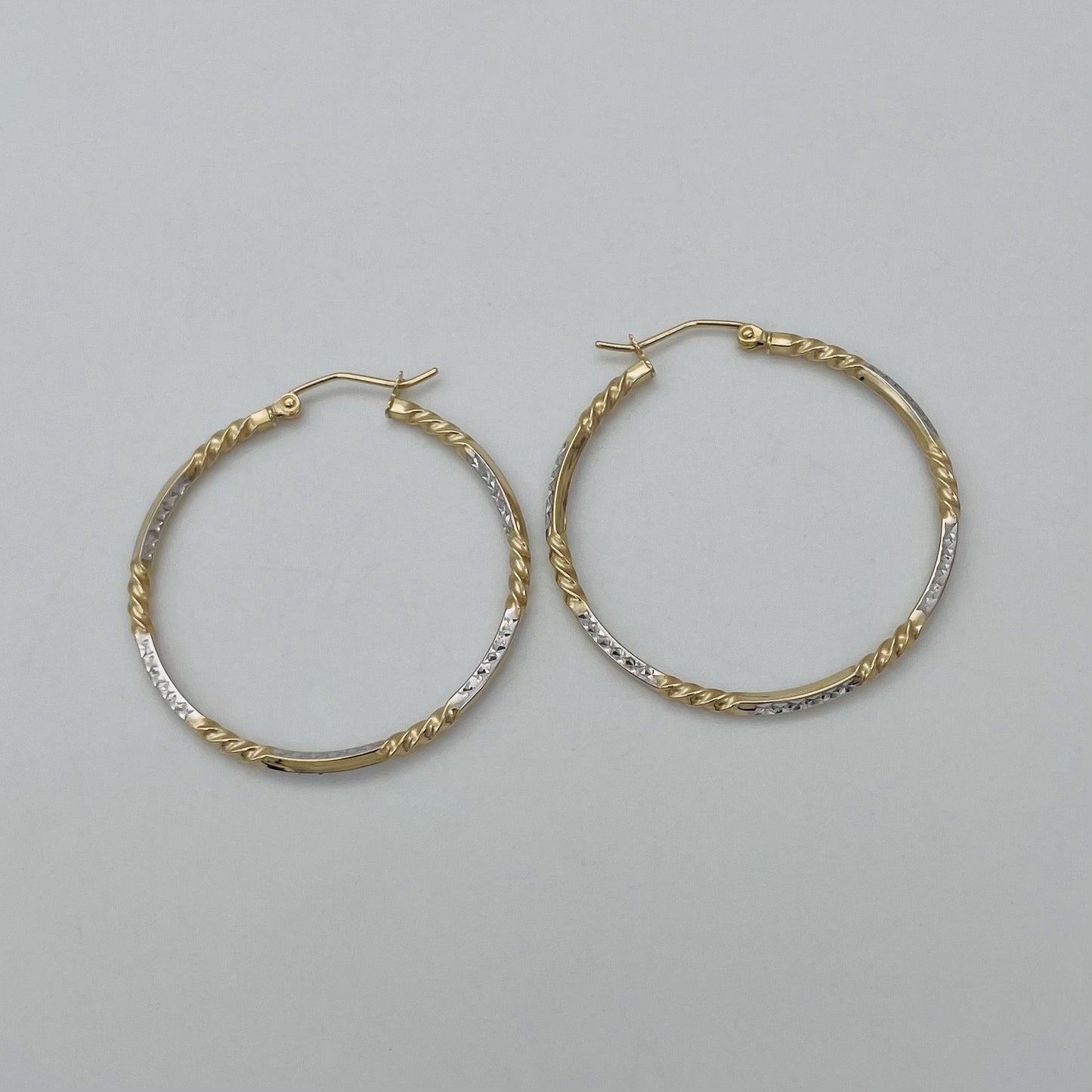 G226  14K Gold Hoops 35mm.