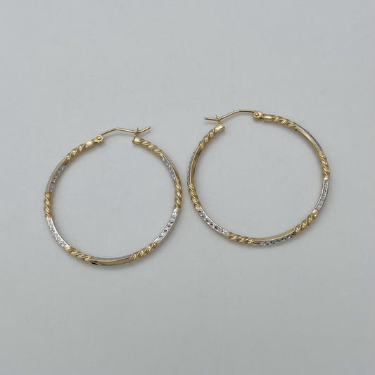 G226  14K Gold Hoops 35mm.