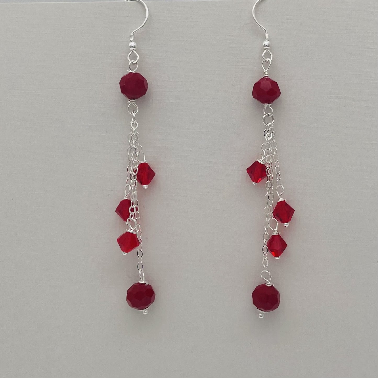 C1129ER Red Earrings 70mm. Long