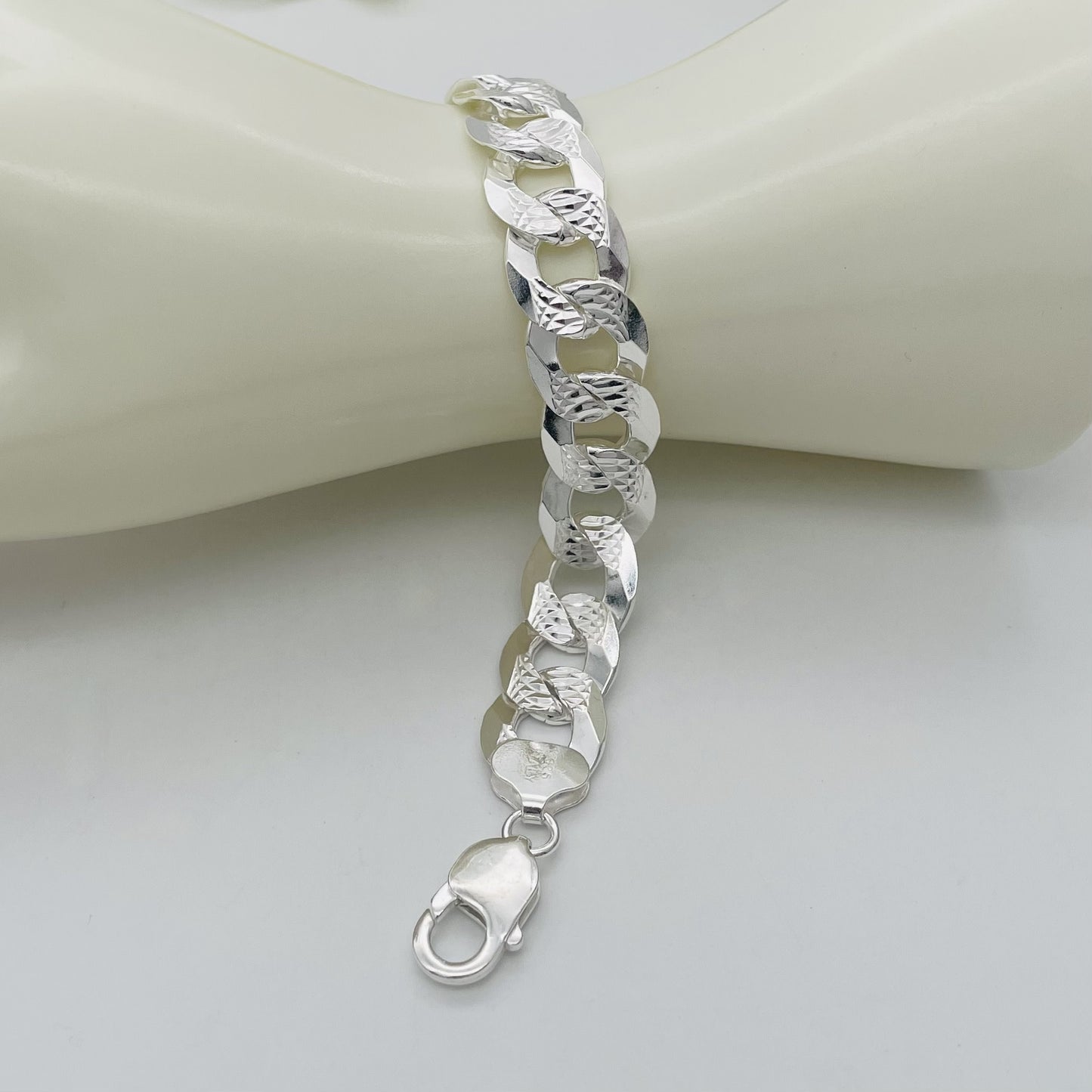 S1757 Curb Pave Bracelet 15mm. X 8"