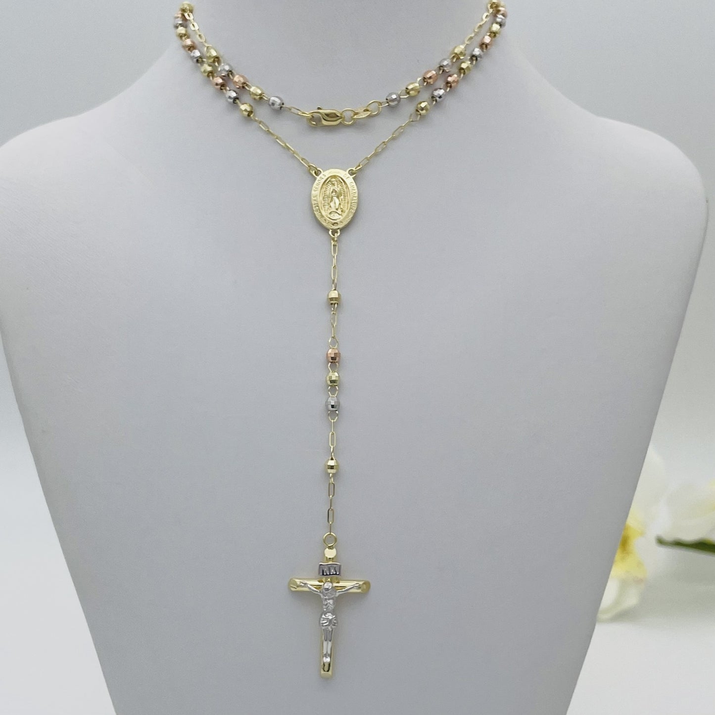 G-252 14K gold Rosary 3mm.X18"