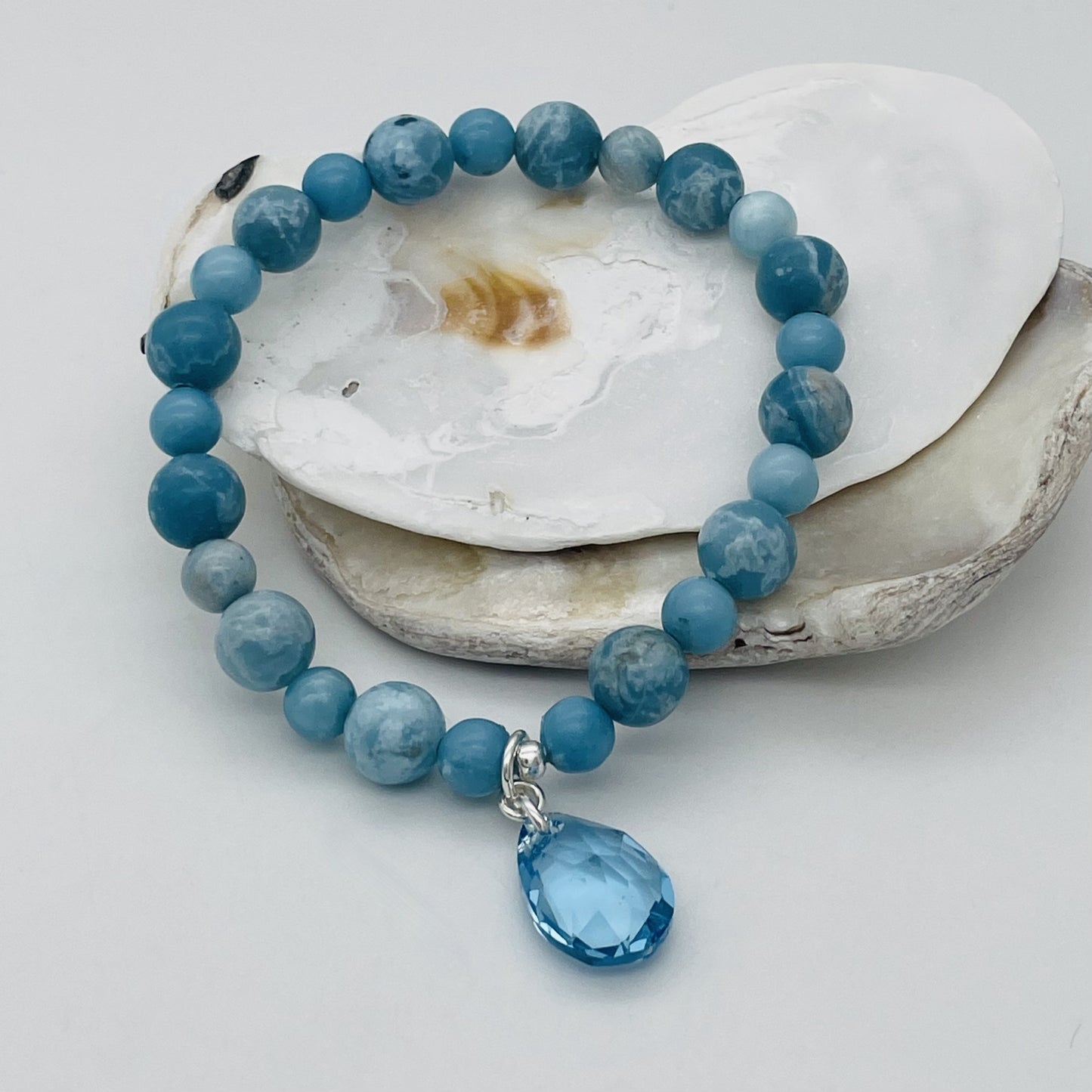 ST1847  Larimar Bracelet  7"