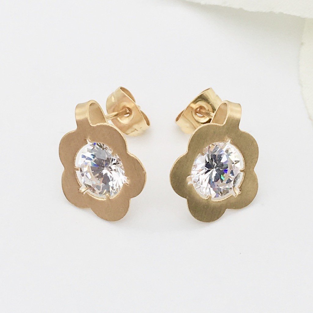 SS1187 Gold Plated Flower Earrings