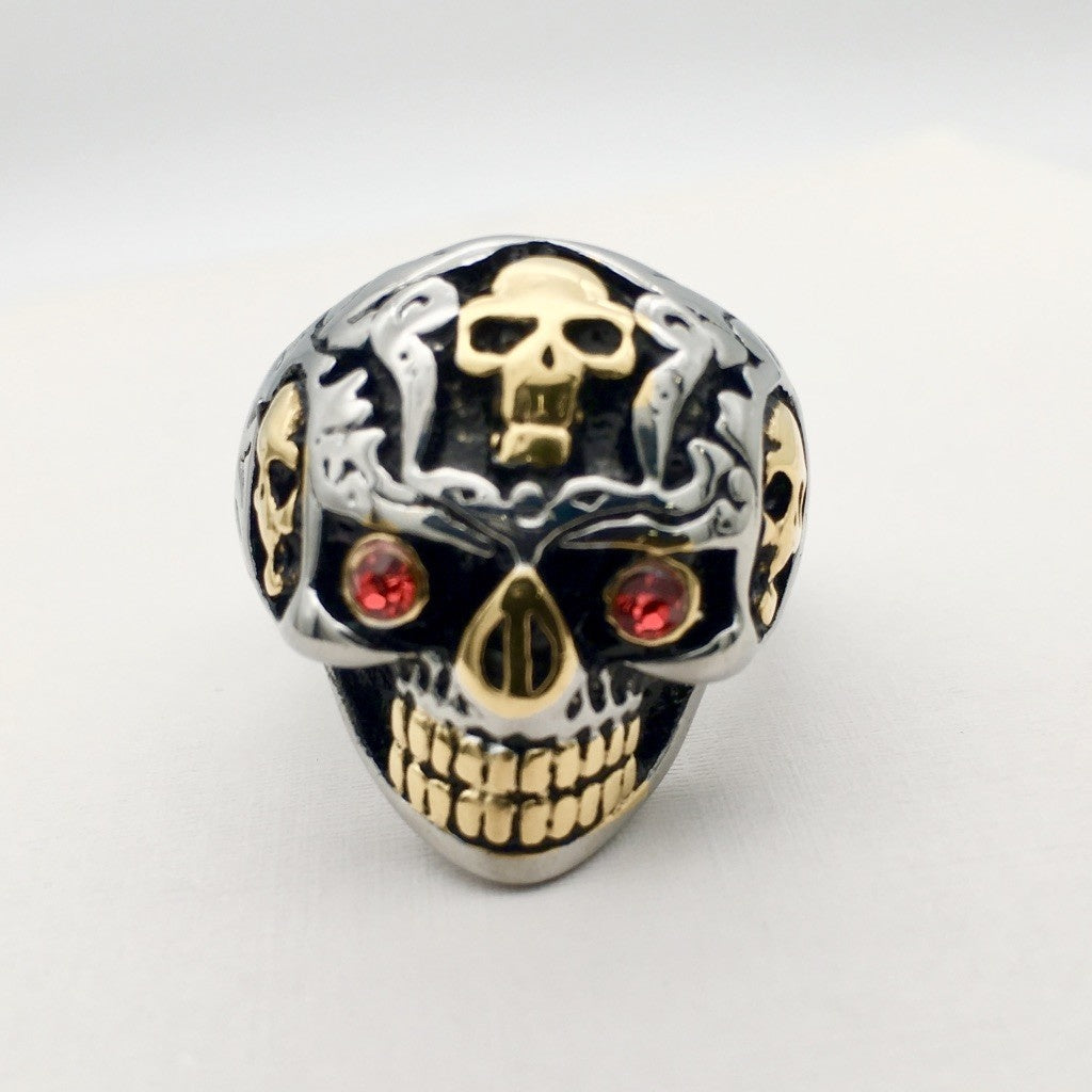 SS1074 Skull Biker Ring